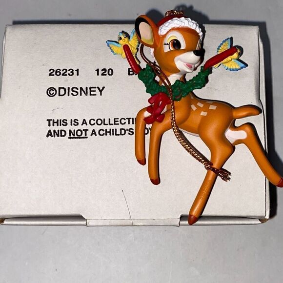 Disney Multicolor Bambi in Santa Hat Christmas Collectible Ornament OS - Picture 1 of 6